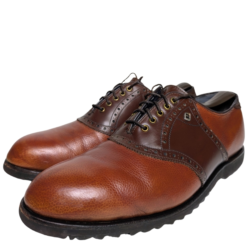 Footjoy Classics USA Vintage Spectator Golf Shoes Brown Oxford Size 9